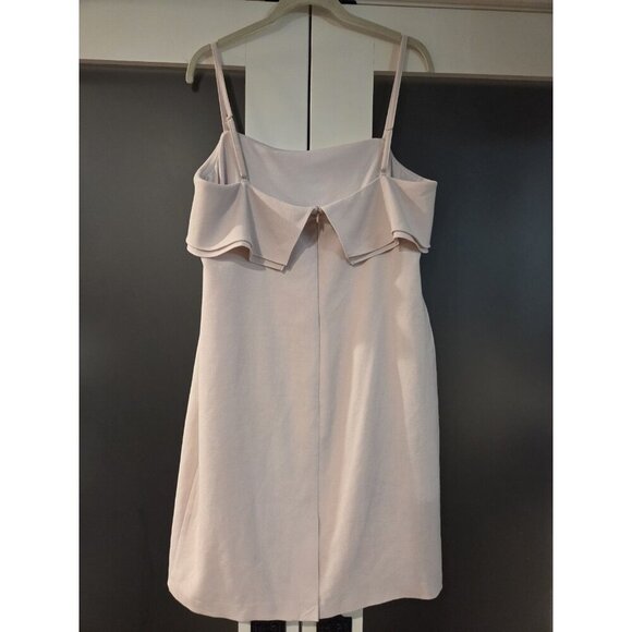 Karl Lagerfeld Paris Double Ruffle Dress Sz 14 Barbiecore Dusty Blush Rose Pink - Picture 3 of 12